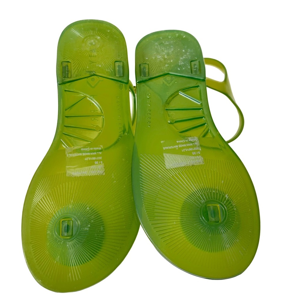 Katy Perry The Geli Lime Green Ankle Strap Jelly Sandals Lime Embellishment - Picture 6 of 6